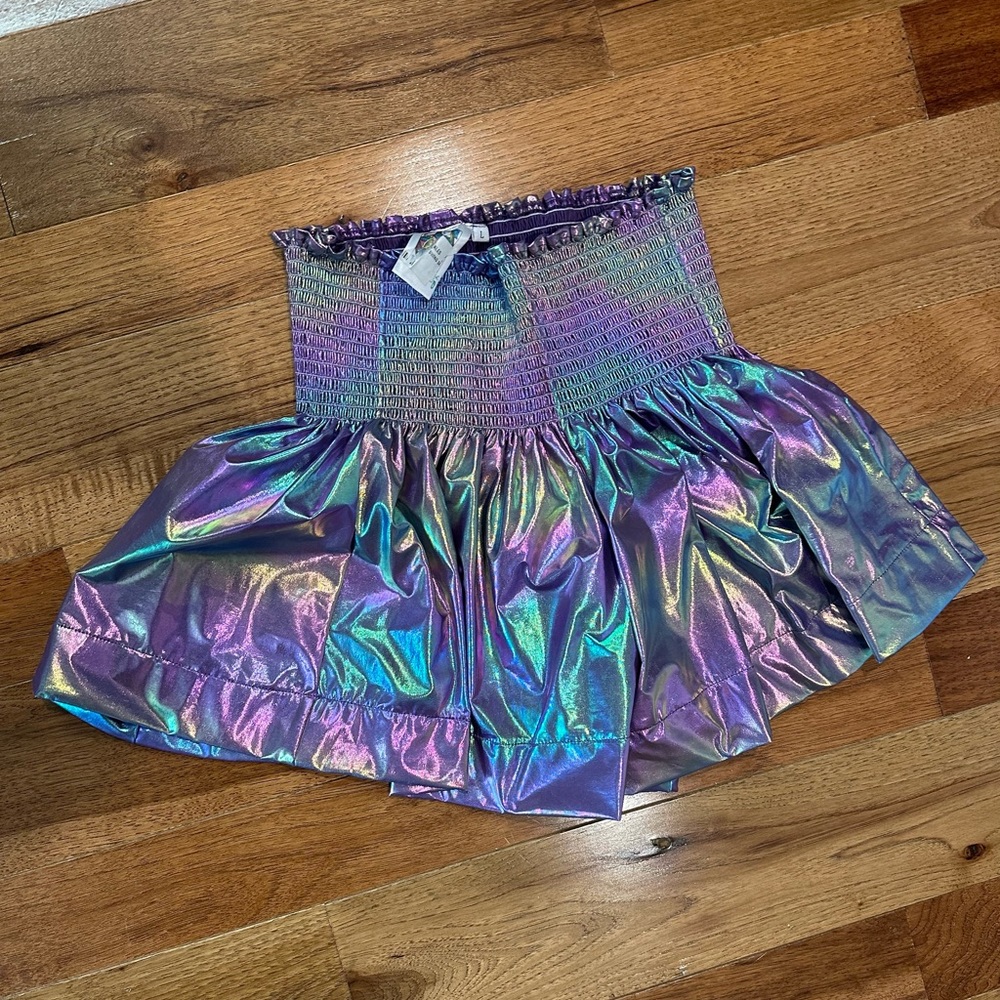 Queen Of Sparkles Purple Iridescent Swing Shorts
